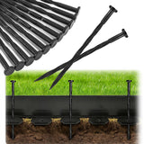 Garaook 120PCS 8-Inch Plastic Landscape Edging Stakes, Spiral Nylon Landscape Spikes, Anchoring Nails for Weed Barrier, Paver Edging, Landscape Edging, Artificial Turf, Grass Pathways, Black