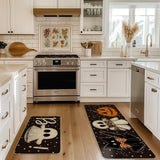 Artoid Mode Black Cats Boo Halloween Kitchen Mats Set of 2-17x29+17x47