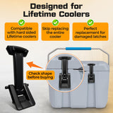 Jmoe USA Replacement Cooler Latches Compatible with Lifetime Coolers, Improved Rubber and Polymer Material | Lid Latch Set for Hard-Sided Cooler (2-Pack)