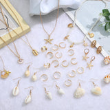 NEWITIN 49 Pieces Gold Jewelry Set for Women Boho Beach Jewelry Set Summer Ocean Seashell Starfish Necklaces Bracelets Toe Rings Earrings for Women