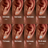 Moissanite Stud Earrings, Round Cut D Color VVS1 Clarity Lab Created Moissanite Earrings Studs 18K White Gold Plated 925 Sterling Silver Jewelry for Women Men (Silver 4 Prong, 4 CTW (2 Ct Each))