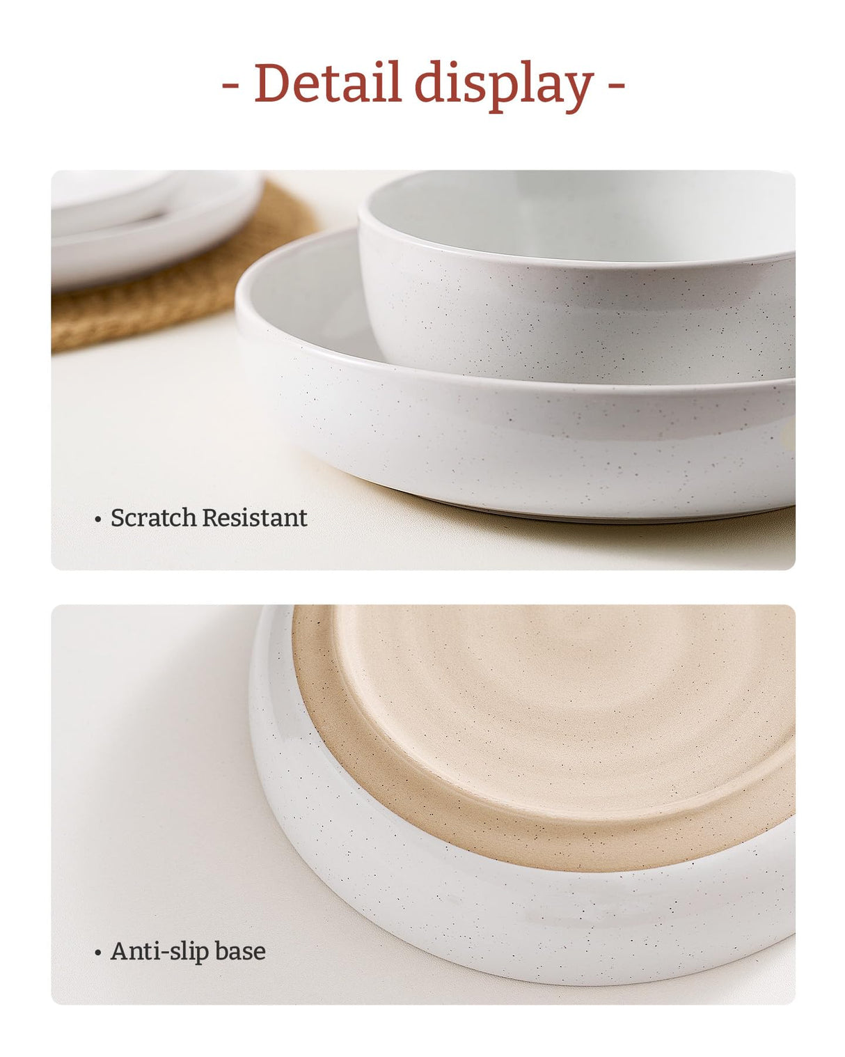 famiware Milkyway 33 oz Bowl Set, Pasta Bowls Set of 4, Salad Bowls Perfect for Your Friend for Housewarming, Thanksgiving, Christmas, White