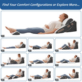 Ahpmeoa 6PCS Wedge Pillow Set for After Surgery, Bed Wedge Pillow Post Surgery, Wedges Pillows for Back Pain Relief, Acid Relux, Sit Up Pillow for Beds, Beds Wedges & Body Positioners, White/Grey