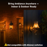 Hompavo Halloween Decorations - LED Flame Light Bulbs (2 Pack), 3W Flickering Fire Bulb, E26 Glass Shell for Halloween Christmas Party Patio Porch Home Indoor & Outdoor Decorations - 4