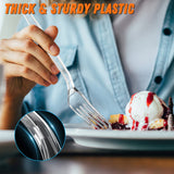 360pc 7.1" Clear Plastic Forks Heavy Duty with Heat Resistant & BPA Free, Solid and Durable Plastic Cutlery, Premium Disposable Forks for Party Supply