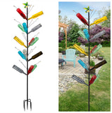 7.2FT Tall Wine Bottle Trees Stand for Garden Decorative, Rustproof Metal Bottle Tree Holder, Holds Up to 15 Bottles (Black)