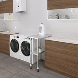 AmGood 30 in. x 12 in. Stainless Steel Work Table with Wheels | Metal Kitchen Food Prep Table | NSF