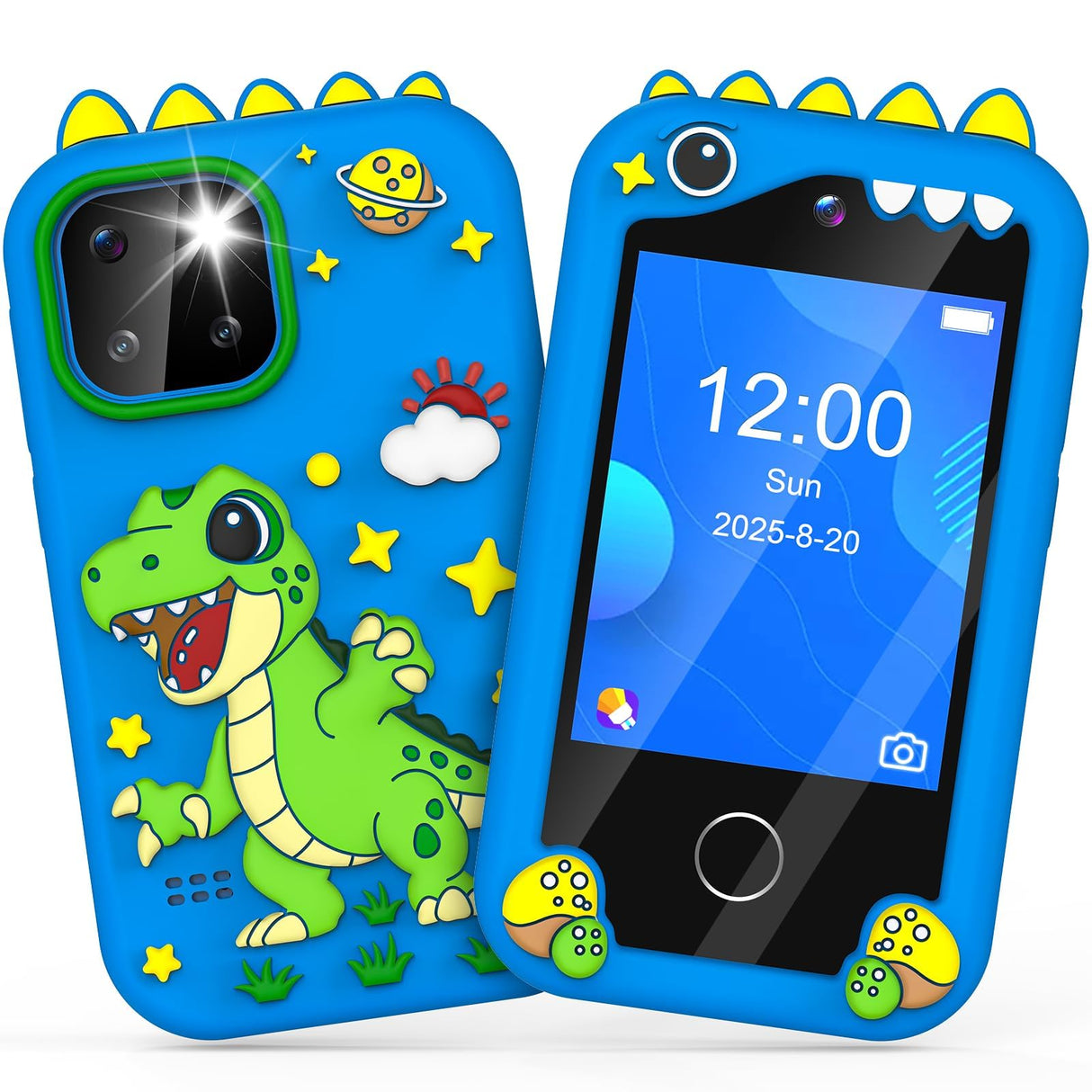 BESTOONE Kids Smartphone Toy for 3-8 Year Old Girls & Boys - No Internet/Calls, HD Camera, MP3 Player, Learning Games | Christmas Birthday Gift for Toddlers (Blue)