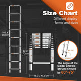 Soctone Telescoping Ladder 8.5 FT, Retraction Aluminum Extension Ladder with 2 Triangle Stabilizers, Multi-Purpose Ladder with Slow Down Design, 330lbs Max Capacity for House Daily Life