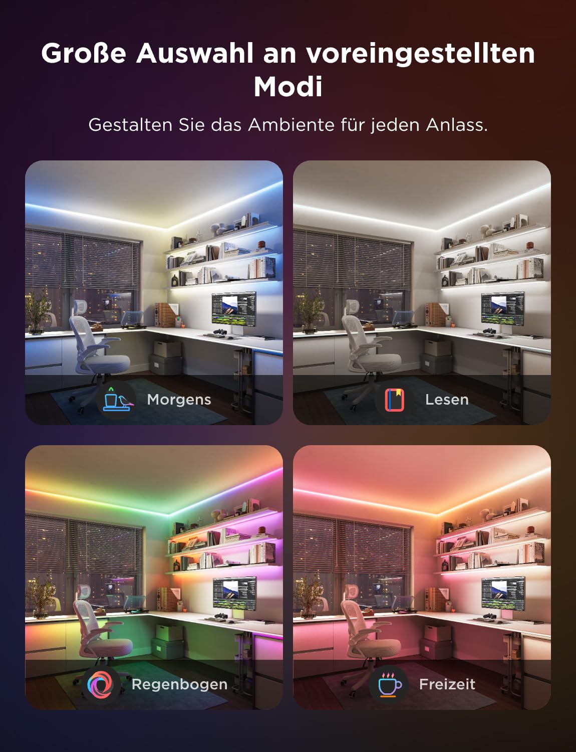 Govee COB LED Strip Light Pro, LED Lights for Bedroom Compatible with Alexa, Google Assistant and Matter, RGBICW Light with Warm White, Smart Strip Light, LED Lights for Bedroom, Color Changing, 9.8ft
