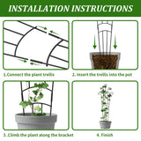 Plant Trellis for Climbing Plants Indoor Outdoor,2 Pack 33 Inch Expandable Metal Trellis for Potted Plants,Flowers Vine Ivy,Sturdy Climbing Plant Support for Indoor & Outdoor Houseplants with Ties