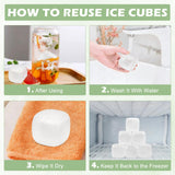 Extra Large Reusable Ice Cubes for Drinks(2” Sq.) - 6 Pack BPA-Free Plastic Ice Cube for Coolers- Chills Drinks Without Diluting Suitable for Large Containers, Water Pitchers