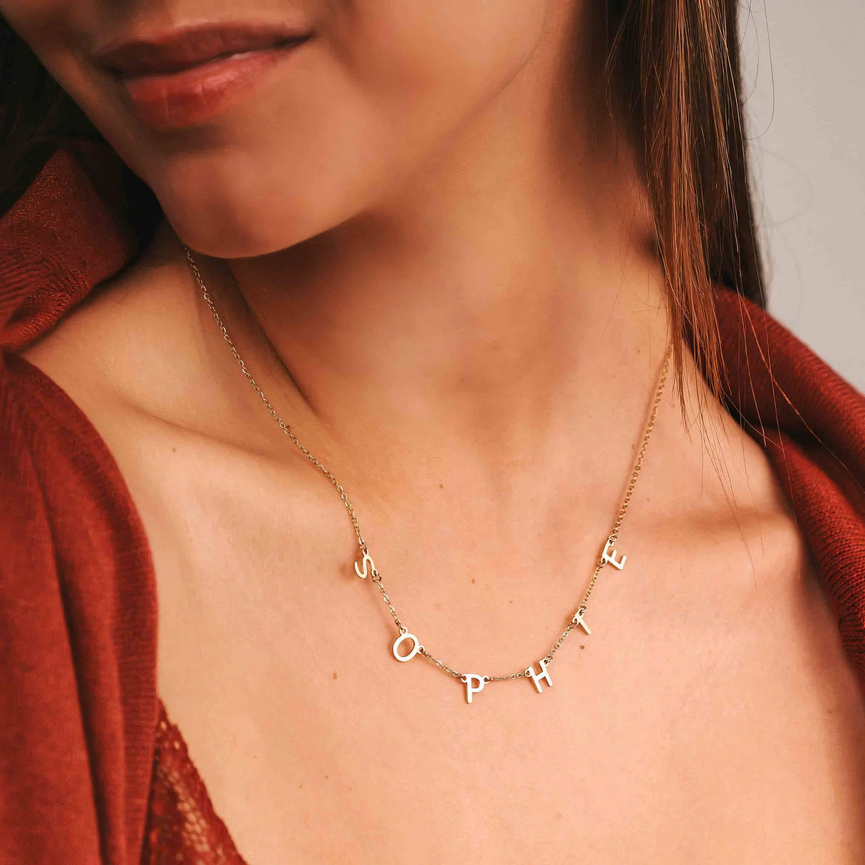 TRANGEL Multiple Initial Necklaces for Women,Custom Name Necklace Personalized,18K Gold Plated Choker Name Necklace Dainty Customize Letter Necklace for Girls