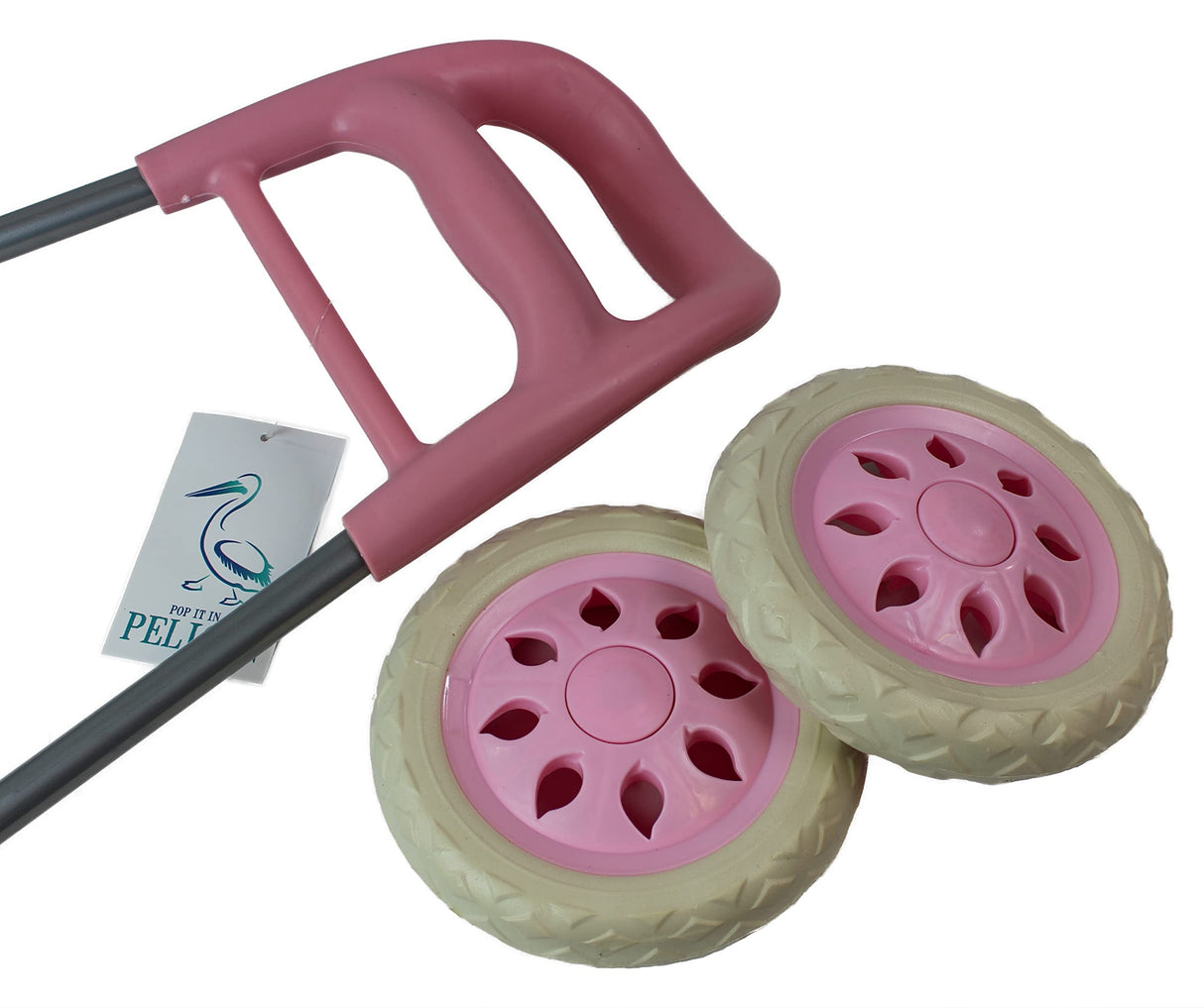 Large Shopping trolley. Modern and colourful pull push cart. Lightweight and strong. Collapsible, folding stow away design. (Pink)