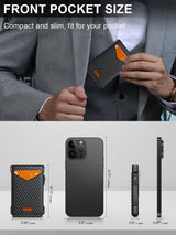 Wallet for Men RFID Wallet with 2 ID Windows & Money Clip, Slim Card Holder