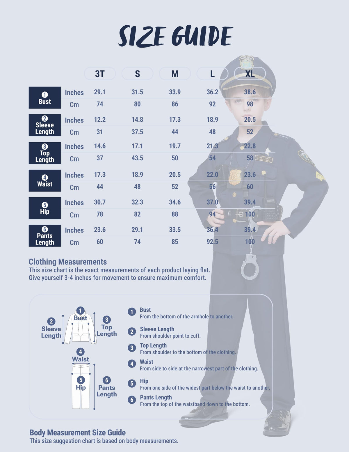 JOYIN Toy Halloween Kids Police Costume, Police Officer Costume for Boys, Kids Cop Outfit with Toy Accessories for Unisex Halloween Pretend Roleplay, Themed Party (Small, 5-7 yrs)