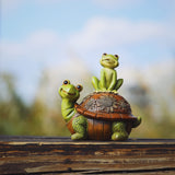 Cmrweio Frog Garden Statues Outdoor Decor, Resin Turtle Frogs Garden Animal Statue Waterproof, Outside Frog Figurines for Yard Patio Lawn Decorations Gardening Gifts for Women