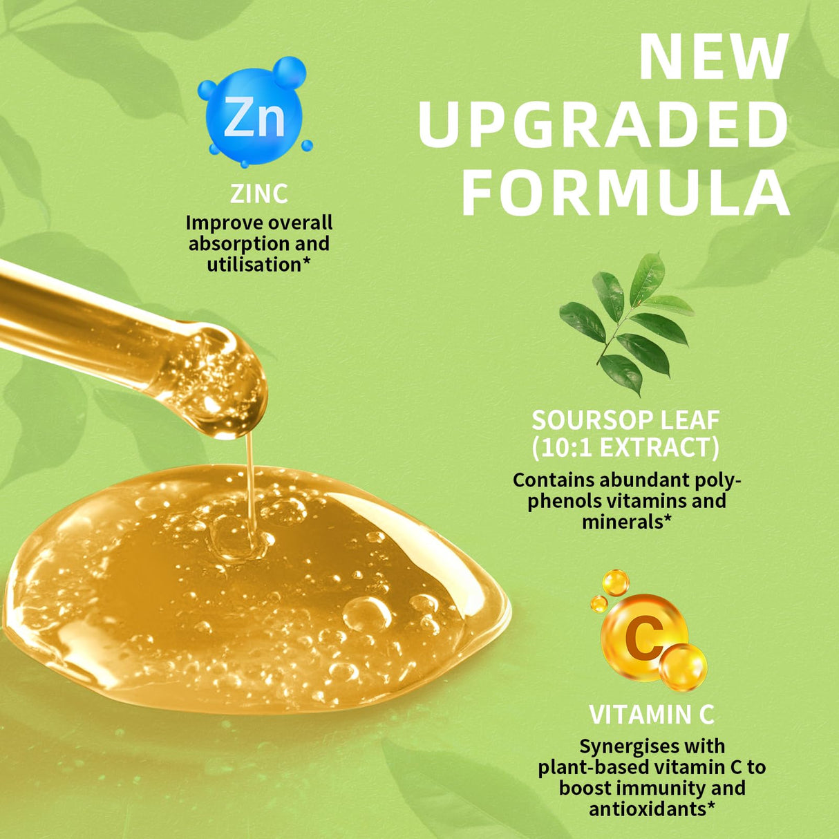 Lukaree 100% Pure Soursop Leaf Extract Drops, 10X Concentrated Graviola Soursop Bitters Liquid for Immune Digestive Energy, Cold-Extracted with High Potency, Alcohol-Free, Vegan & Non-GMO (4 FL.OZ)