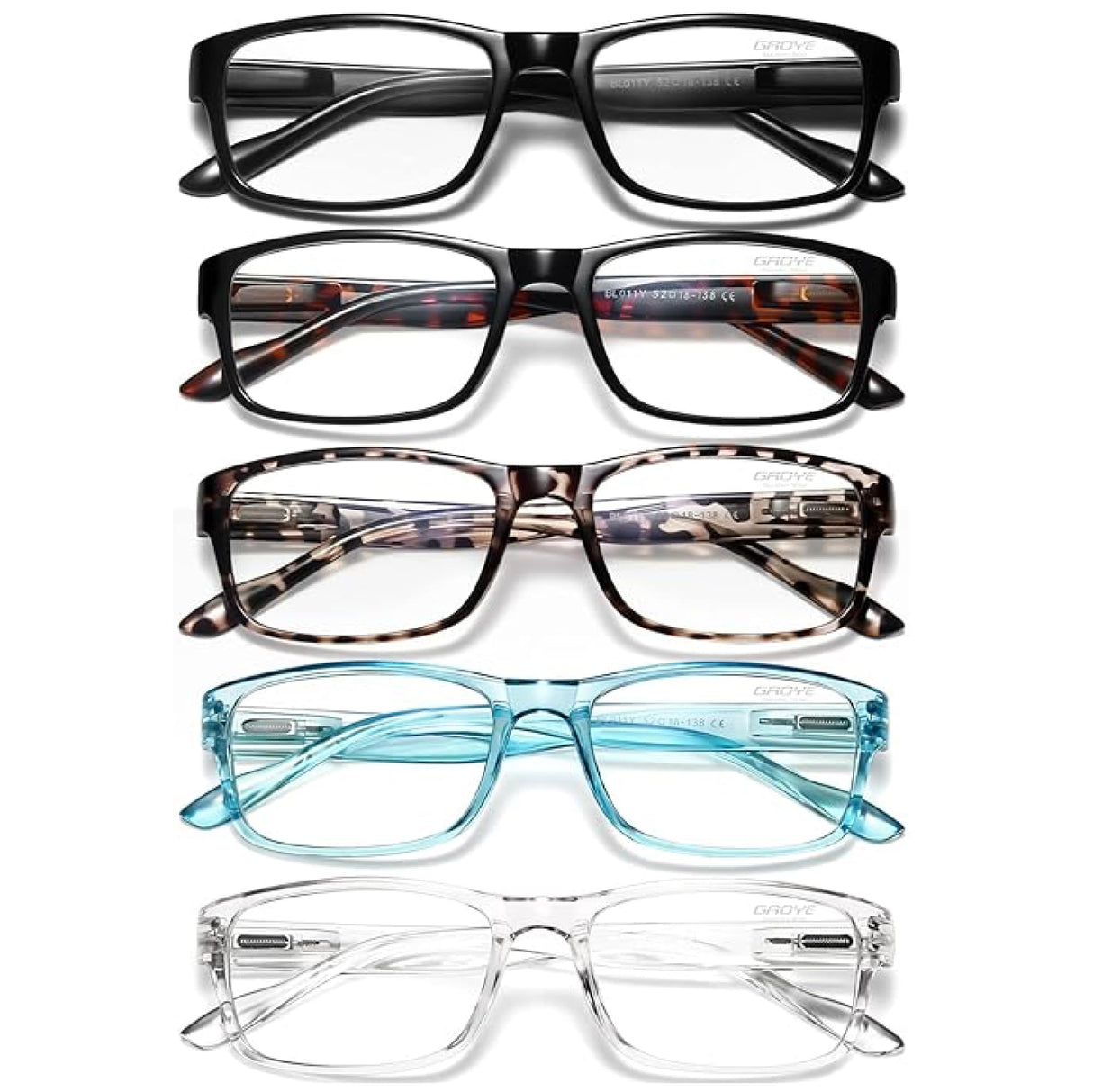 Gaoye 5 Pack Reading Glasses Men/Women, Eyeglasses, Blue Light Readers for Men/Women, Computer Eye Glasses, Cheaters