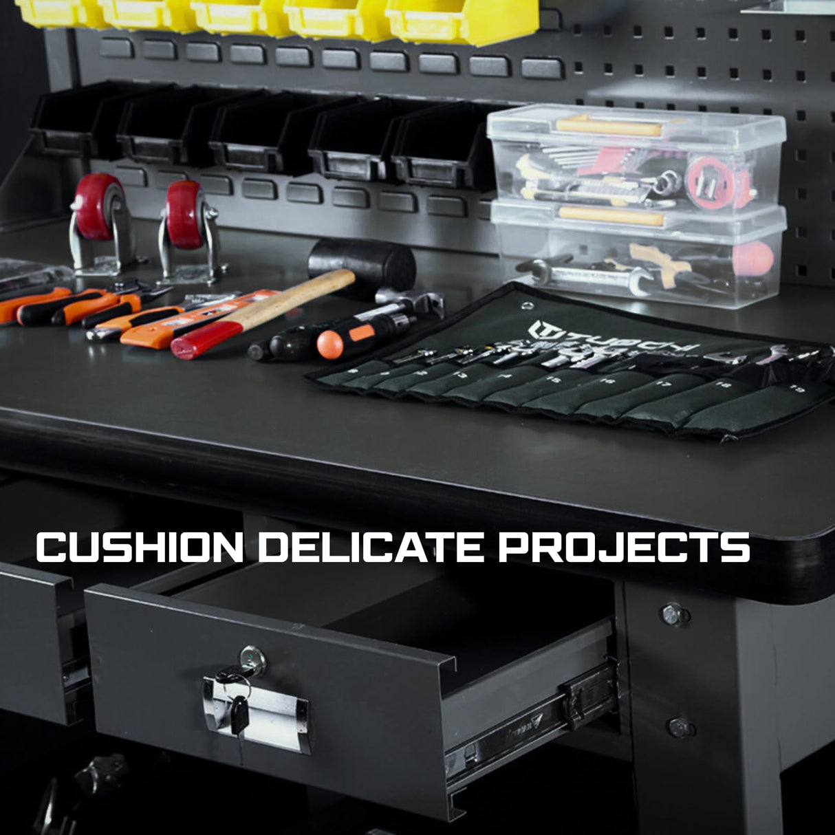 ONREVA Workbench Mat 24X60 Inches, EVA Rubber Work Mat, Protect Your Work Bench Top, Heavy Duty Pad for Tool Box Top, Table, Tool Station, Rolling Cabinet Cart Cover Liner Matt, 60"X24" 5mm Thick