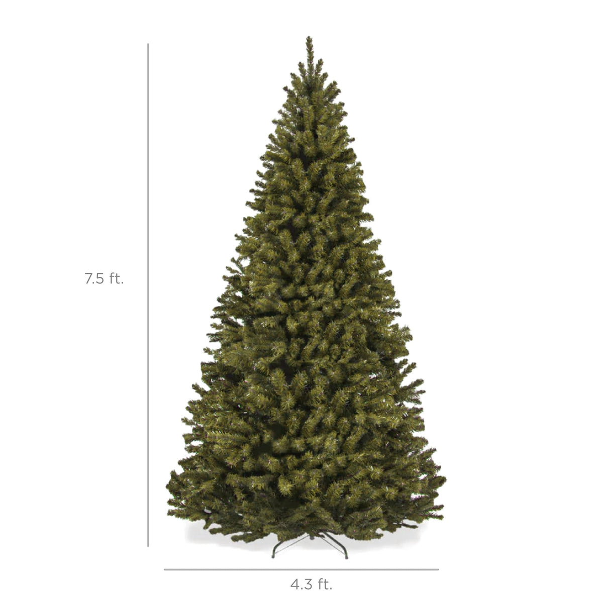 Best Choice Products Artificial Christmas Tree, 7.5ft Premium Unlit Realistic Spruce Holiday Décor w/Dense Branches, Easy Assembly, Metal Base