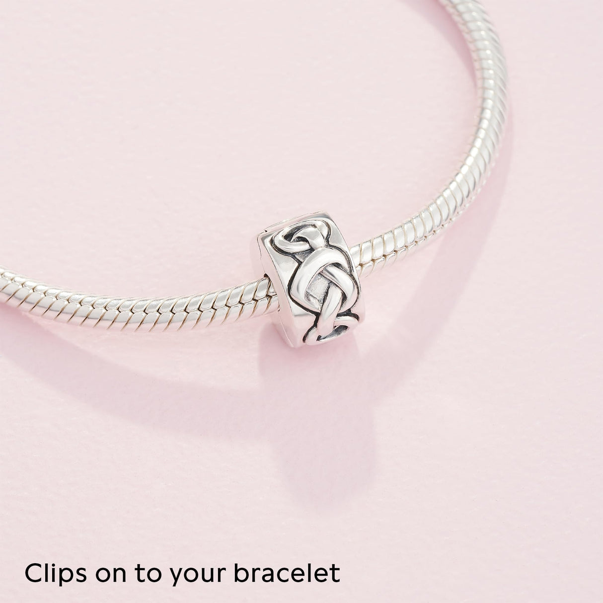 PANDORA Knotted Hearts Clip Charm - Compatible with PANDORA Moments - Gift for Her - Made with Sterling Silver - with Gift Box