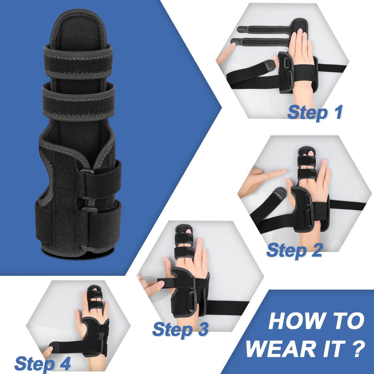TISMOD Trigger Finger Splint: Support the Middle, Index, little or Ring Finger, Hand Splint Brace-Treating Hand Fractures, Arthritis, Mallet Finger or Metacarpal Fractures (Left Hand)