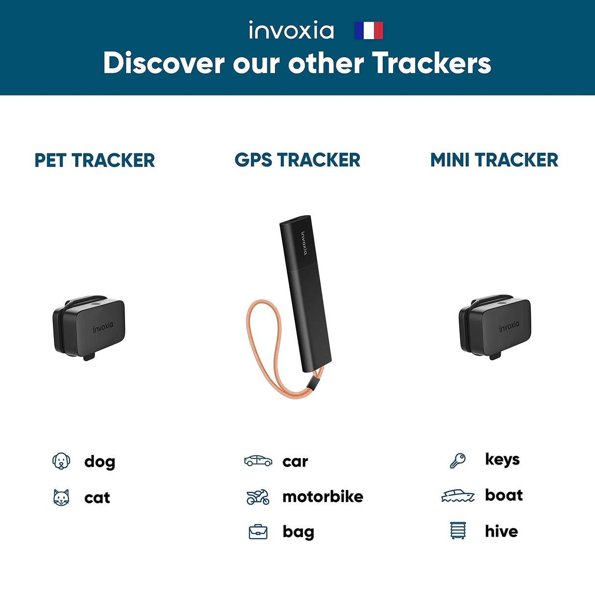 Invoxia Bike Tracker – Anti-Theft GPS Bike Tracker – Bike Reflector with Real-Time Alerts – 3-Year Subscription Included – Up to 3 Months of Battery Life – Discreet and Light – Waterproof