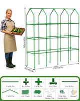 Cucumber Trellis for Climbing Plants Outdoor, A-Shape Garden Trellis for Raised Bed, Metal Plant Trellis with Garden Netting for Flower Vegetables, Pea, Grape ((67 * 17 * 65inch(L*W*H), Trellis)