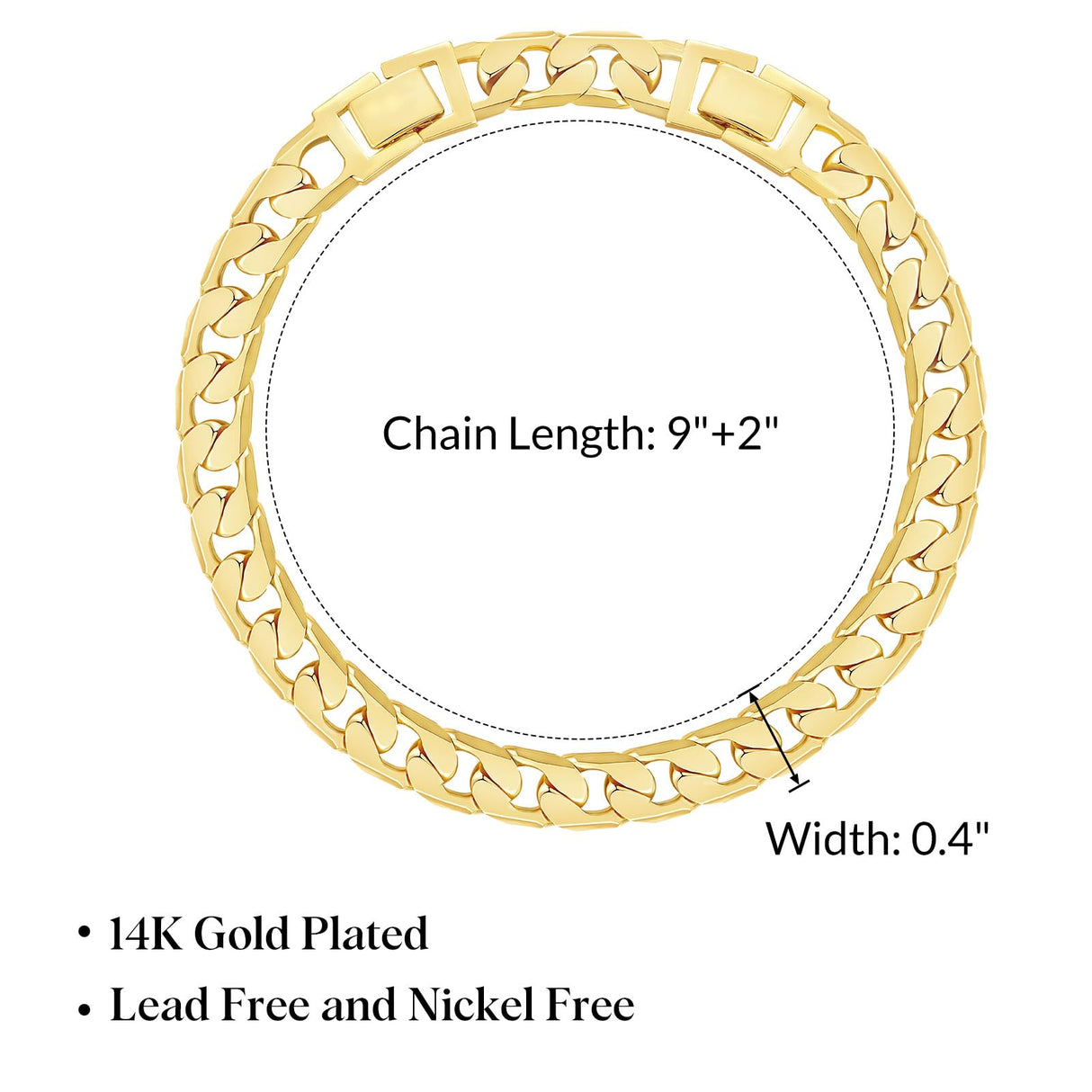 KissYan Gold Ankle Bracelets for Women, 14K Gold Plated Anklets Chunky Cuban Chain Slender Brick Link Summer Beach Foot Jewelry Gifts for Women(C08-G)