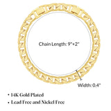 KissYan Gold Ankle Bracelets for Women, 14K Gold Plated Anklets Chunky Cuban Chain Slender Brick Link Summer Beach Foot Jewelry Gifts for Women(C08-G)