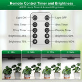 SANSI Grow Lights for Indoor Plants, 35W Wall Mounted Grow Light Full Spectrum, LED Plant Lights for Indoor Growing, High PPFD with 4-Level Dimmer, Auto On Off 4/8/12 Hrs Remote for Greenhouse Seed