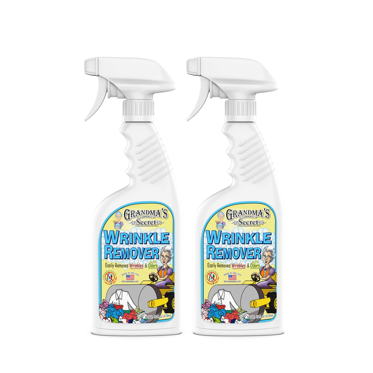 Grandma's Secret Wrinkle Remover Spray - Easily Removes Wrinkles & Odors - Wrinkle Release, Fabric Refresher Spray, Chlorine, Bleach and Toxin-Free - 16 Fl Oz (Pack of 2)