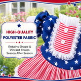 Mysense 4th of July Porch Goose Outfit for 23 Inch Goose Statue, Patriotic Red White Blue Goose Clothes with Bow for Outdoor Garden Patio Decor, USA 250th Anniversary Merchandise