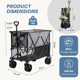 NEWBULIG Double Decker Foldable Wagon Cart, 440lbs