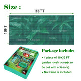 Garden Barrier Netting, Plant Covers 10x33ft Extra Fine Mesh 30% Green Sunblock Shade Cloth Mesh Protection Netting for Vegetable Fruits Flowers Crops Row Cover Raised Bed Screen Against Birds Animal