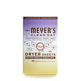 MRS. MEYER'S CLEAN DAY Dryer Sheets, Fabric Softener, Reduces Static, Infused with Essential Oils, Compassion Flower, 80 Count