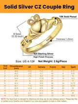 Bestyle Gold Claddagh Rings for Women Hypoallergenic Sterling Silver Women Gold Rings, Irish Infinity Love Ring Promise Ring for Her, Dainty Silver Gold Rings for Women