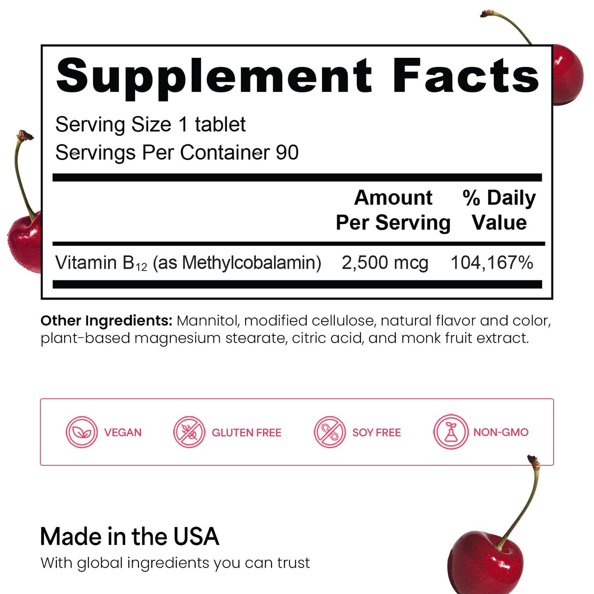 EZ Melts B12 Sublingual Vitamin 2,500 mcg, Methylcobalamin, Sugar-Free, 3-Month Supply