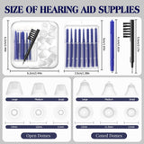 Wovnet Hearing Amplifier Cleaning Tools, Compatible with Audien Hearing Aid Kit Includes 6 Sizes Silicone Dome, Cleaning Brush with Screwdriver Wax Guards Filter and Carrying Case(11 Pcs)