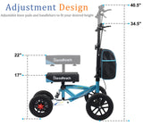 BlessReach Knee Scooter, All Terrain Foldable Knee Scooter Walker, Disc Brake Knee Walker for Foot Injuries Compact Crutches Alternative