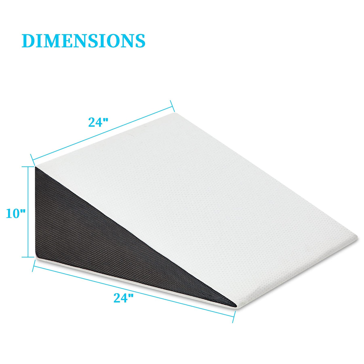 Touchutopia Bed Wedge Pillow for Sleeping, 10" 24" 24" Triangle Pillow Wedge, Cooling Memory Foam Top, Elevated Support Wedge Pillow - Removable Washable Cover