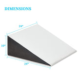 Touchutopia Bed Wedge Pillow for Sleeping, 10" 24" 24" Triangle Pillow Wedge, Cooling Memory Foam Top, Elevated Support Wedge Pillow - Removable Washable Cover