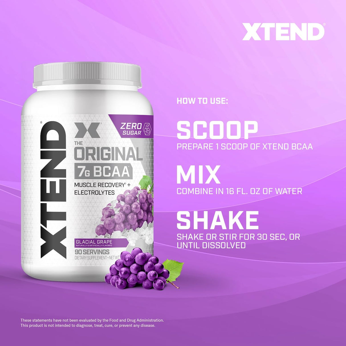 Xtend Original BCAA Powder 7g BCAA and 2.5g L-Glutamine, Sugar Free Post Workout Muscle Recovery Drink with Amino Acids for Men & Women, 90 Servings