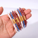 FAERLIIRY American Flag Bracelets Glitter Jelly Bangles Bracelets 4th of July Patriotic Bracelets for Women USA Red White Blue Bracelets Independence Day Jewelry Gifts (Patriotic-6PCS)