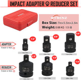 WYBENZ 6PCS Impact Socket Adapter and Reducer Set, 1/4" 3/8" 1/2" 3/4" Impact Adapter Set with Storage Case, Impact Driver & Wrench Conversion Kit Socket Reducer Set Mechanic tools