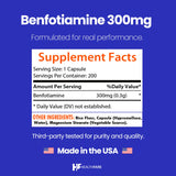 Healthfare Benfotiamine 300mg | 200 Capsules | Fat Soluble Thiamine Vitamin B1 | Supports Overall Health | Non-GMO | Gluten Free (2-Pack)