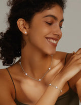 ORAZIO Dainty Silver Plated Jewelry Set for Women Gift Wedding Bride Prom
