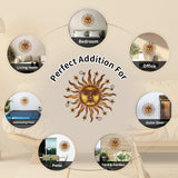 LIFFY 24" Sun Metal Wall Art Outdoor Decor - 3D Sun Face Metal Wall Sculpture - Hanging Decoration Gift Ideal for Home Accent, Bedroom, Garden, Patio, Farmhouse - Lively and Vibrant