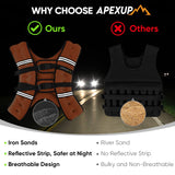 APEXUP Weighted Vest with 5lbs/10lbs/15lbs/20lbs/25lbs/30lbs Weights and Reflective Stripe, Weight Vest Men Women for Workout, Strength Training, Running (Orange, 30lbs)